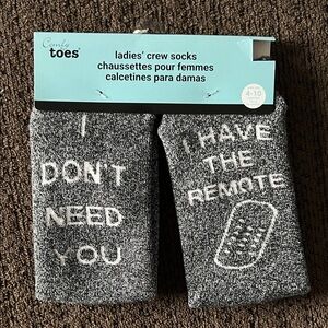 Comfy Toes Ladies' Crew Socks with Humorous Text